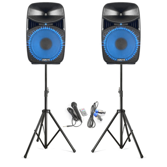 Bluetooth LED Party Speakers with Stands Hire